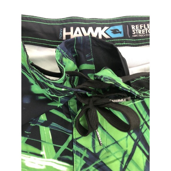 Tony Hawk Board Shorts Adult Size 32 green black Reflex Stretch Beach Men - Picture 4 of 7